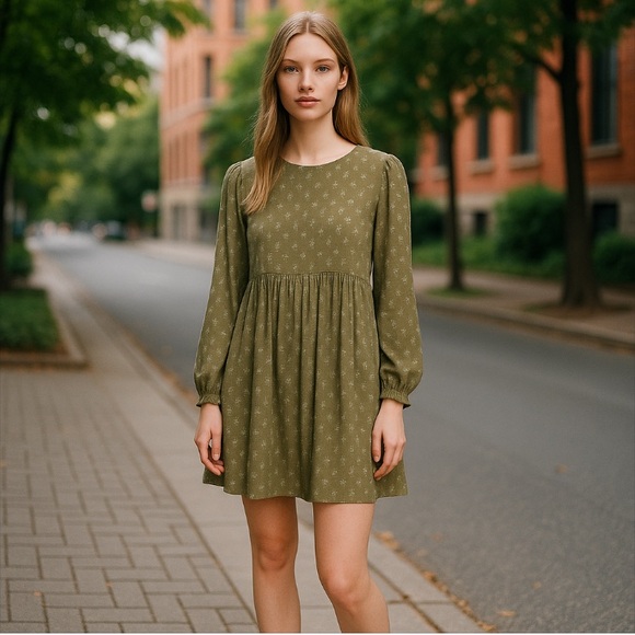 NWT BP Nordstrom Olive Branch Daisy Dot Dress Size Small - Picture 1 of 11